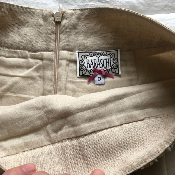 Anthropologie Baraschi Gold Drape Pencil Skirt 0 - Picture 3 of 6